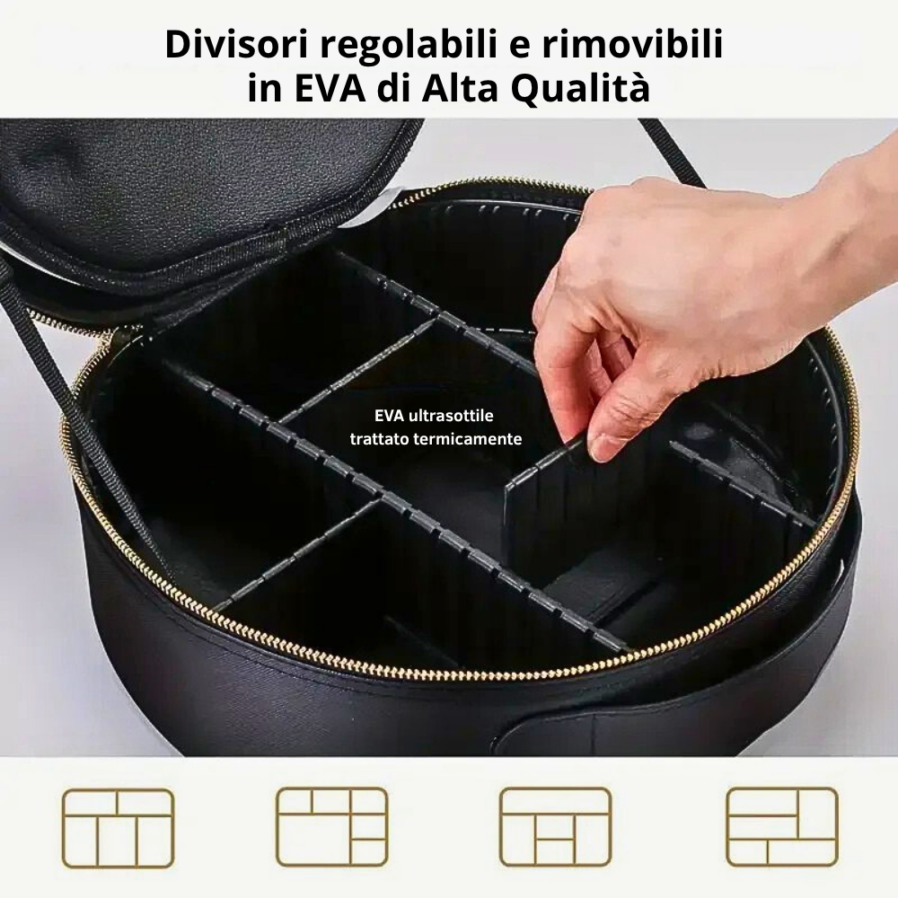 Borsa Make Up da Viaggio con Specchio Illuminato e Power Bank