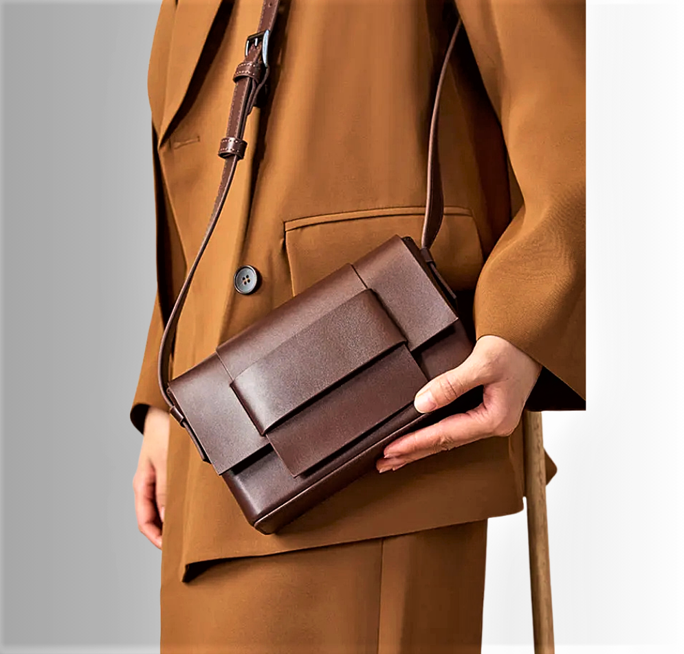 Mini Bag Rettangolare in Pelle di Vitellino