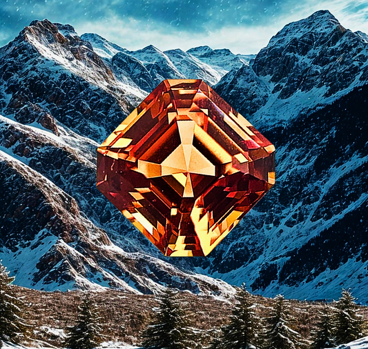 Zaffiro Arancio Lab Grown Taglio Asscher