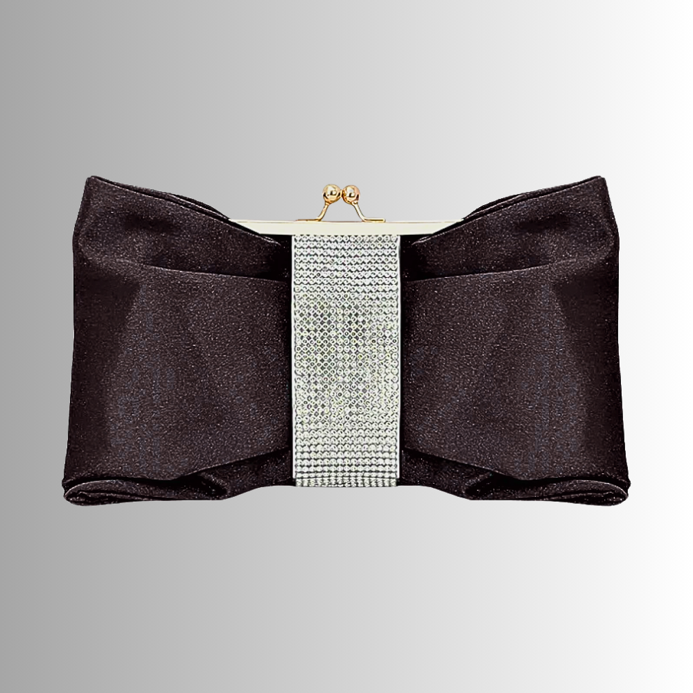 Clutch a Portafoglio in Seta e Strass