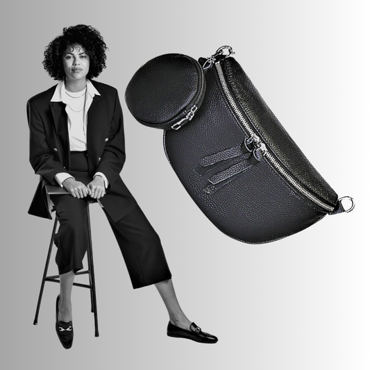 Calfskin Leather Bum Bag with Coin Purse Elegance and Security