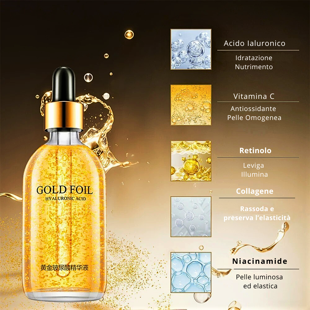 Siero Anti Age con Oro 24KT e Principi Attivi