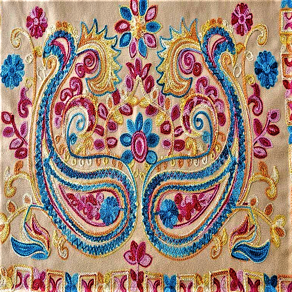 Hand Embroidered Pashmina Elegance from the Oriental Tradition