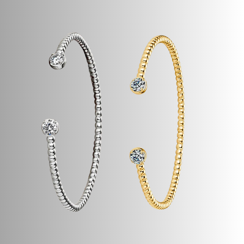 Bracciale Rigido con due Moissaniti da ct 0.50