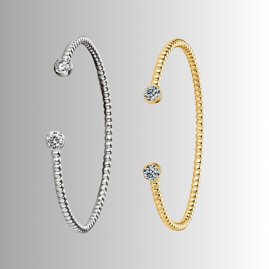 Bracciale Rigido con due Moissaniti da ct 0.50