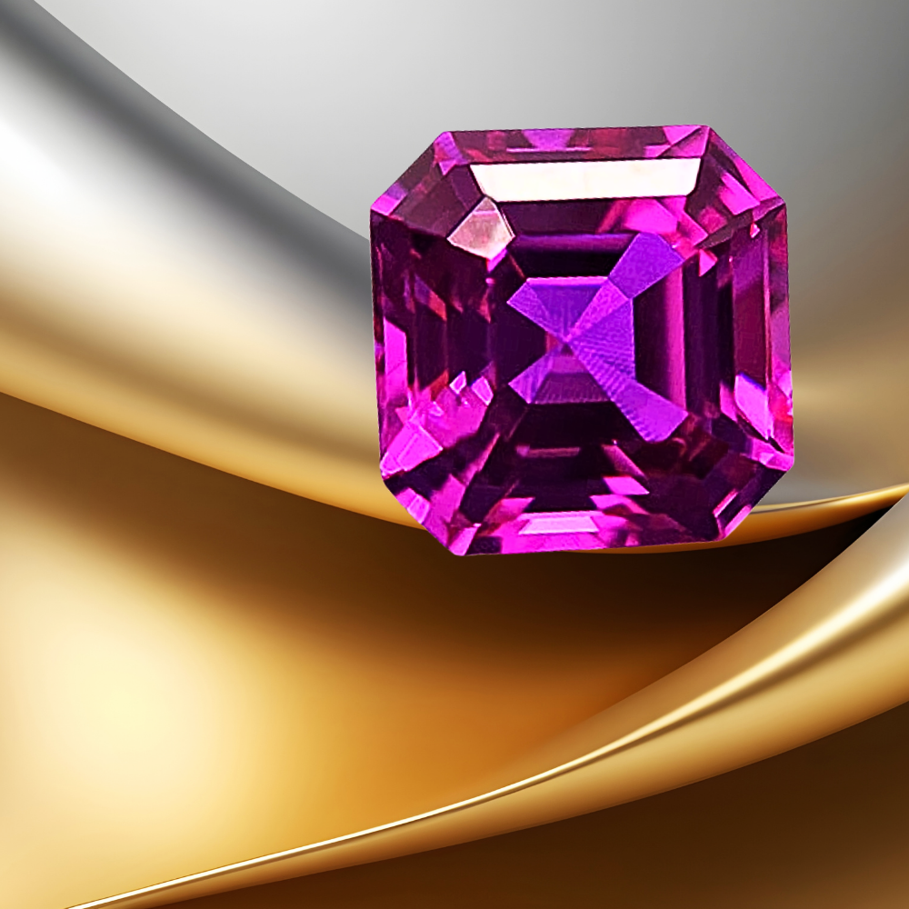 Zaffiro Rosa Lab Grown Taglio Asscher