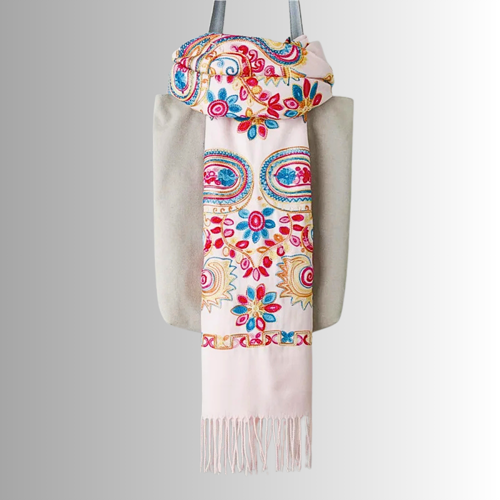 Pashmina Misto Lana Ricamata a Mano