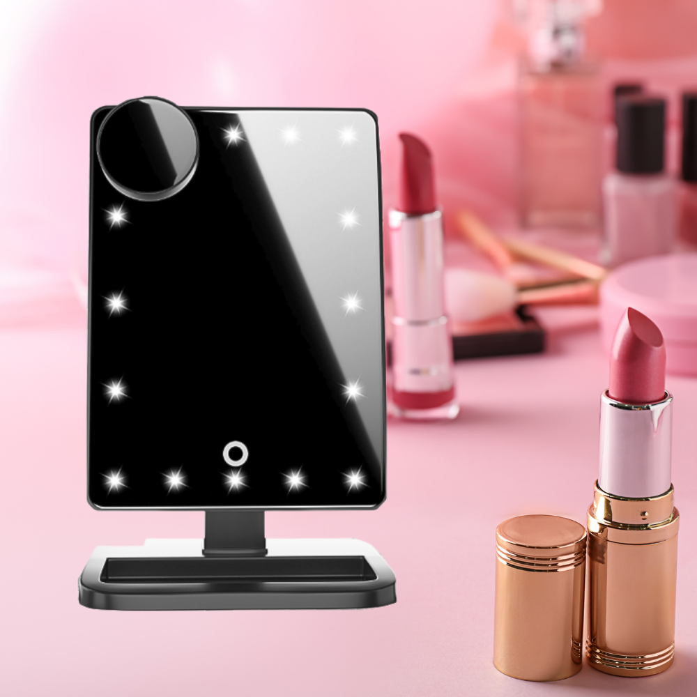 Touch Screen Makeup Mirror with LED Lights and Bluetooth Speaker 