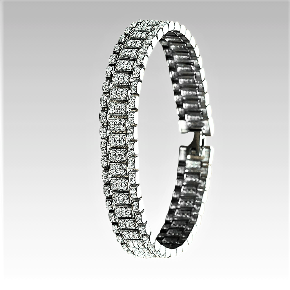 Bracciale "Chain Link" con Pavè di Moissaniti D Color