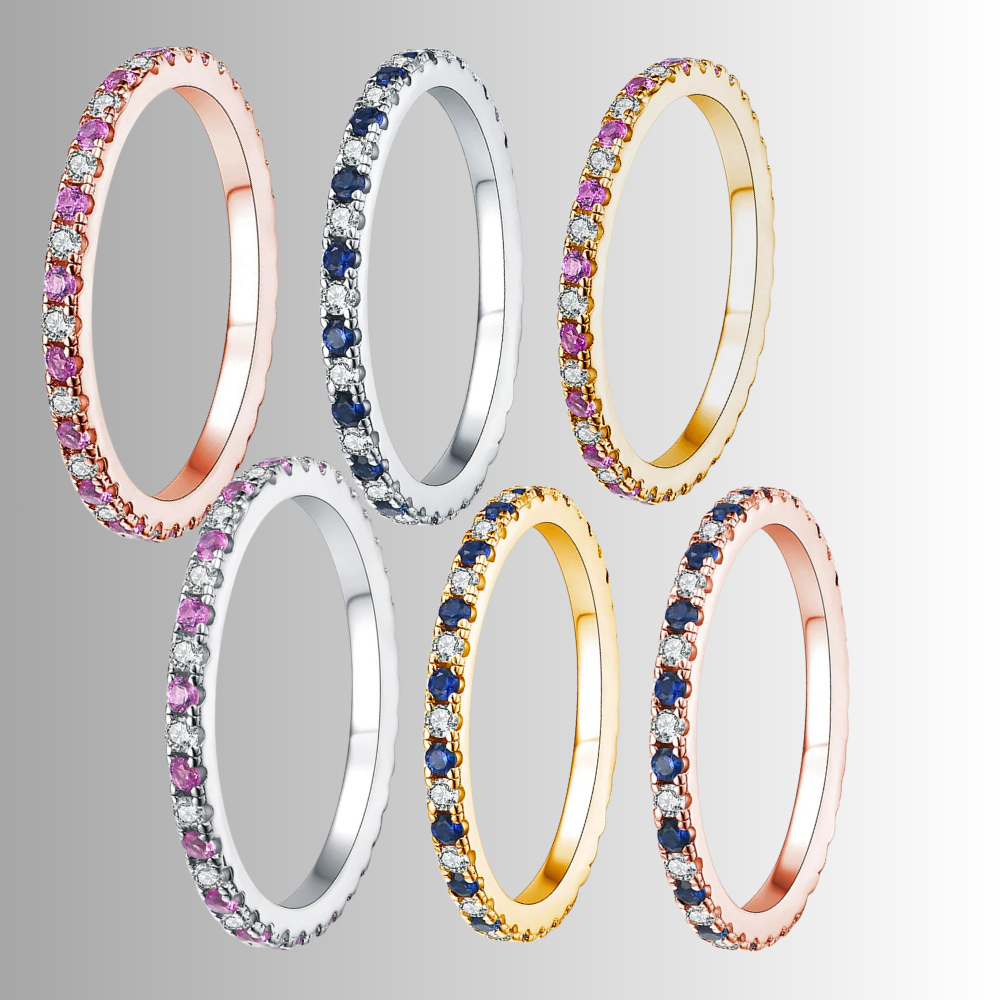 Eternity Bicolore in Moissaniti da mm 1,50