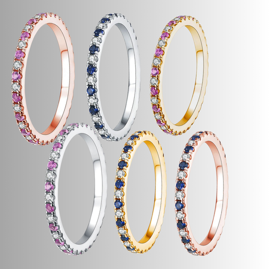 Eternity Bicolore in Moissaniti da mm 1,50