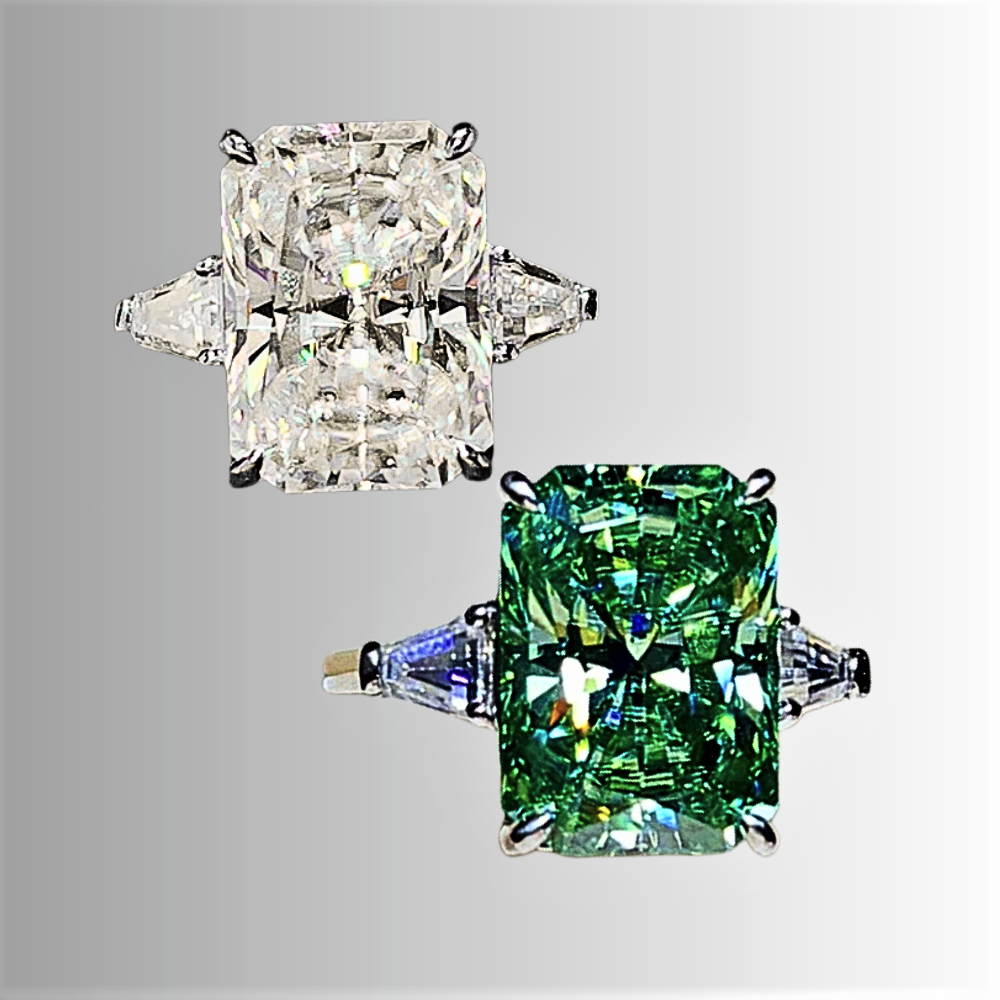 Fascione con Moissanite Taglio Radiant da 5 o 10 ct