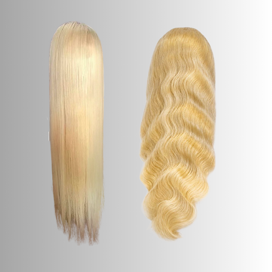 Parrucche Bionde di Capelli Veri Lisce o Ondulate