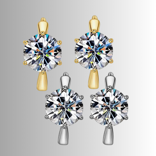 Orecchini Solitario con Moissaniti per ct 2,00