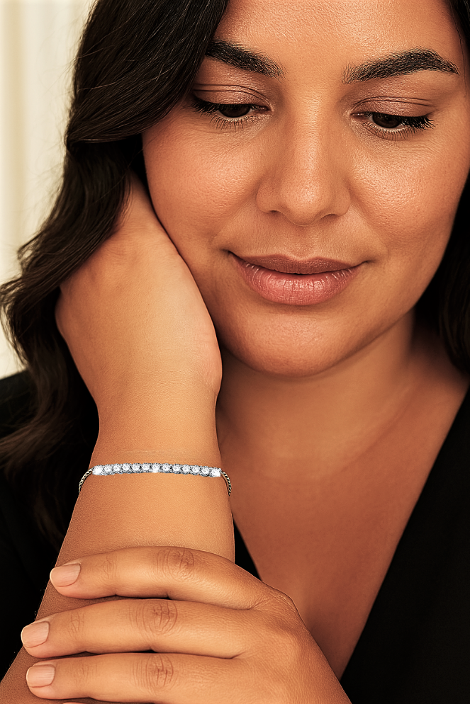 Bracciale a Maglie con Barretta di Moissaniti per ct 1,30