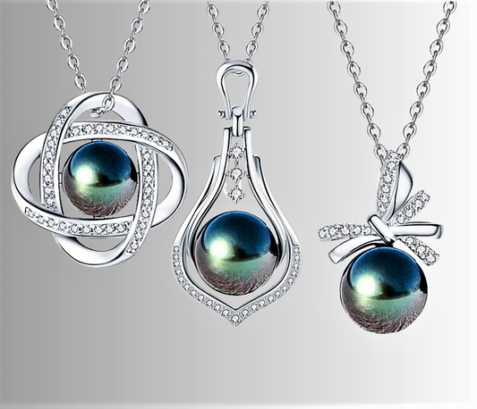 Mini Collezione di Collane con Moissaniti e Perle Naturali di Tahiti