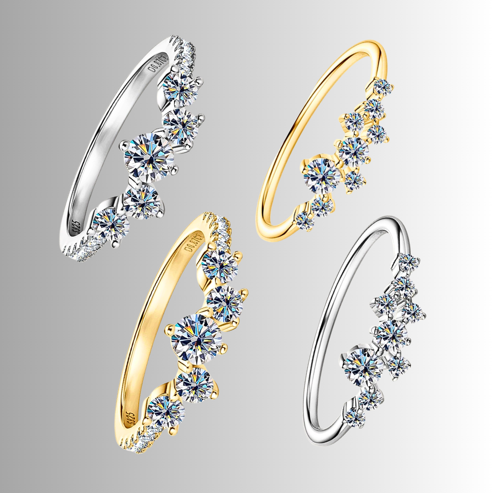 Fedina a  Pietre Sfalsate con Moissanite