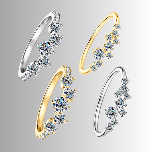 Fedina a  Pietre Sfalsate con Moissanite