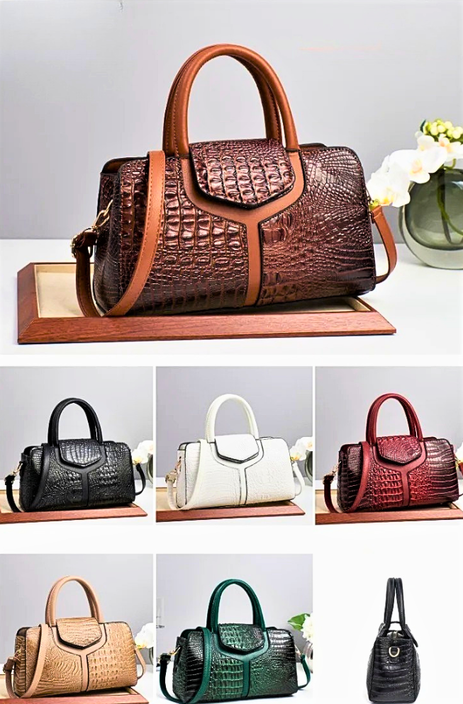 Borsa con Lavorazione Coccodrillo