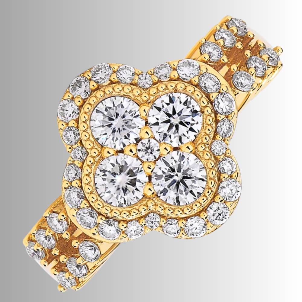 Fascione a Quadrifoglio con Moissaniti D color per ct 0,87