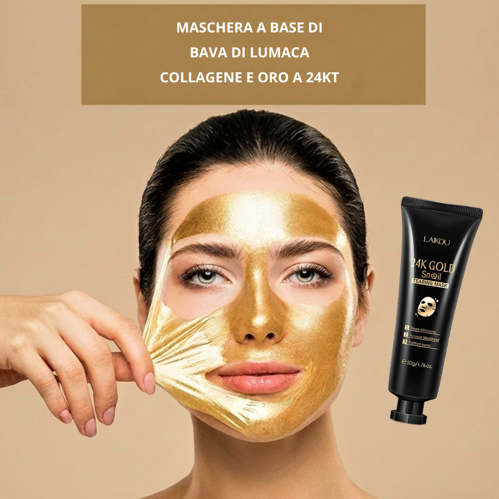 Mascarilla de belleza con colágeno, oro de 24 quilates, baba de caracol y raíz de ginseng