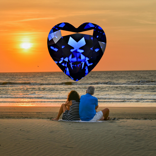 Zaffiro Royal Blue Lab Grown Taglio Cuore