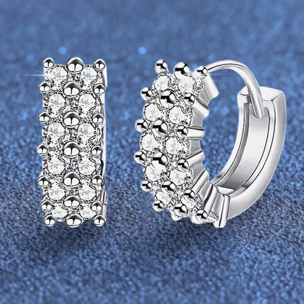 Orecchini a Doppia Striscia con Moissaniti per ct 0.72