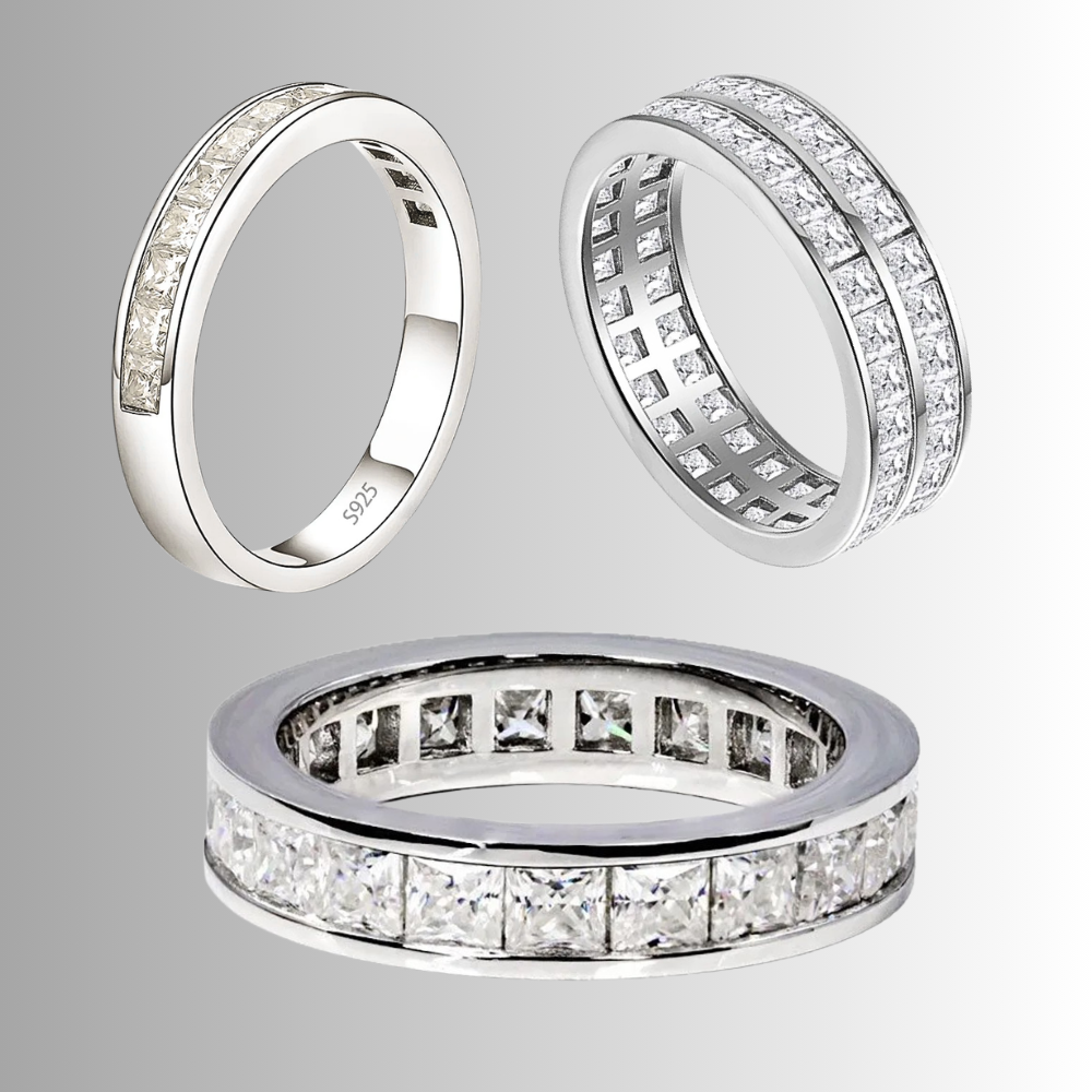 Mini Collezione di Fedine con Moissaniti Taglio Princess