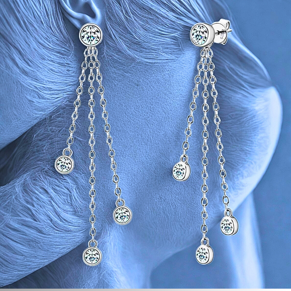 Orecchini a Catenelle con Moissaniti