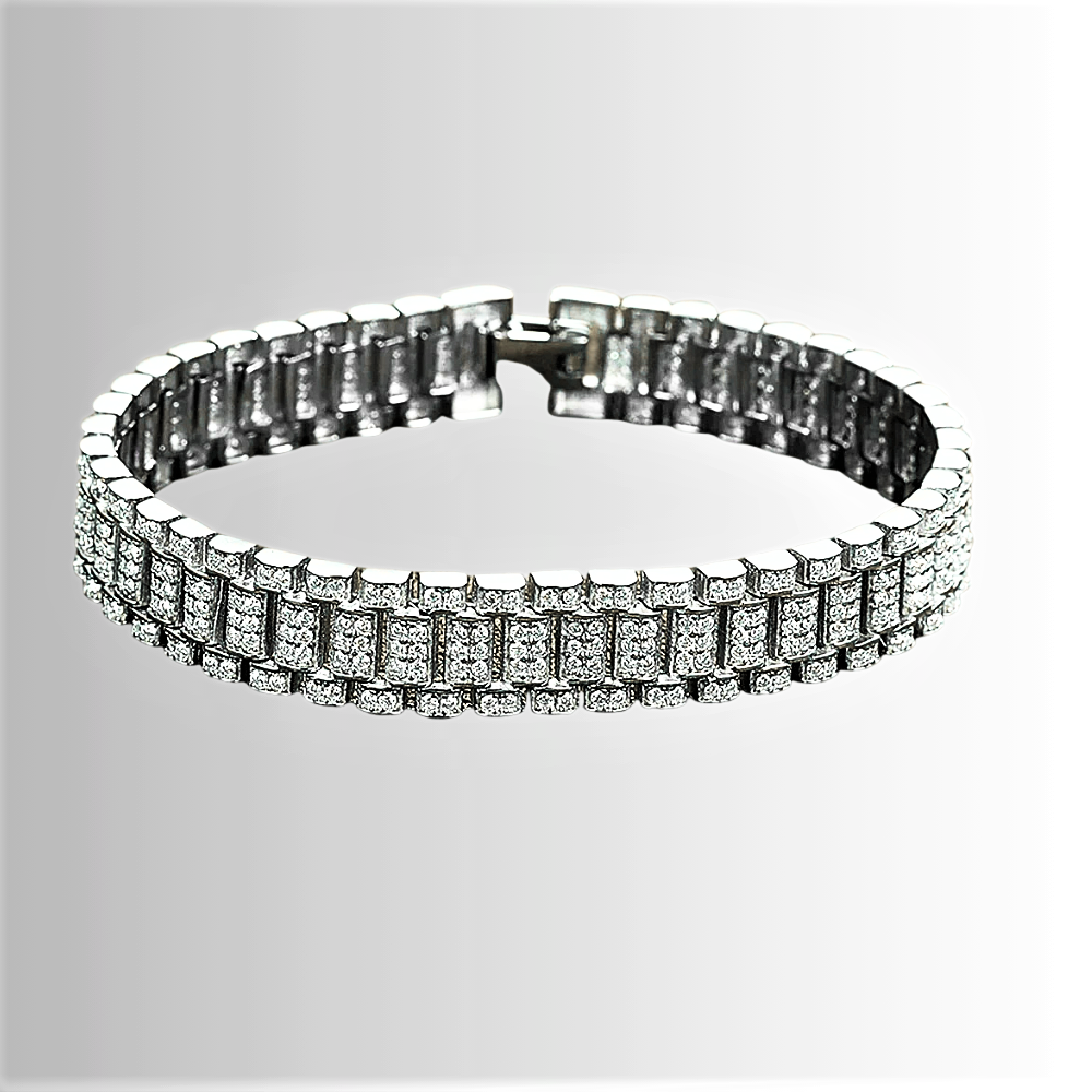 Bracciale "Chain Link" con Pavè di Moissaniti D Color