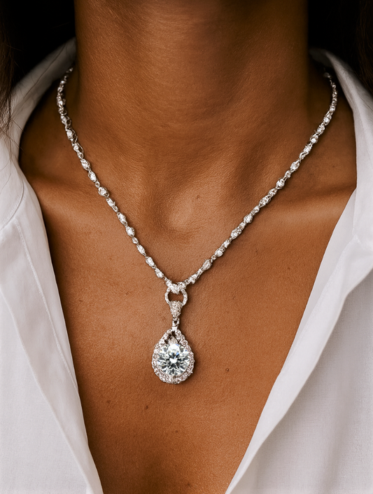 Collana Tennis con ciondolo in Moissanite D Color