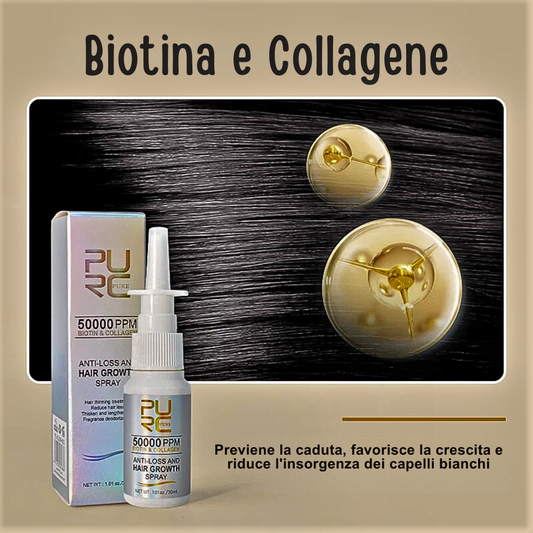 Spray para el crecimiento del cabello con biotina y colágeno 