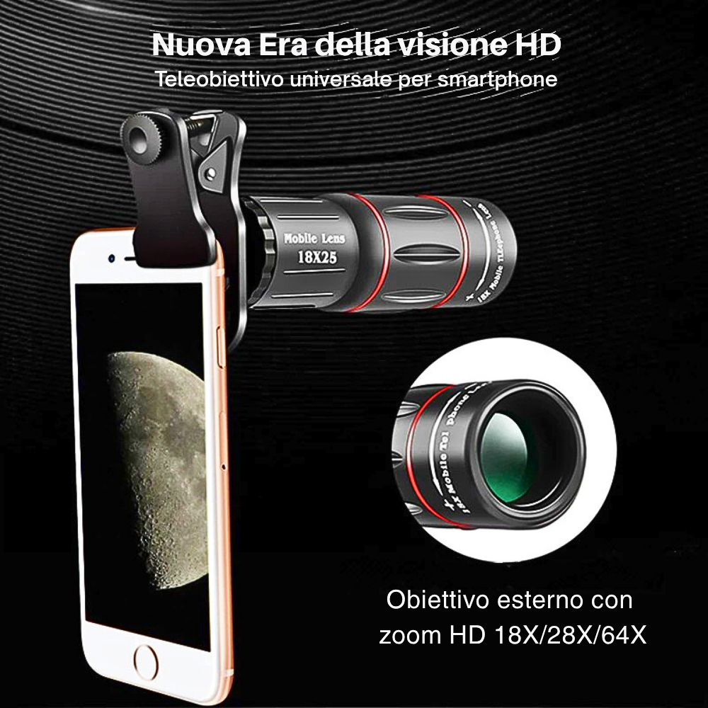 Teleobiettivo Professionale per Smartphone con Zoom Ottico fino a 64X